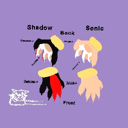 Sonic and shadow with no gloves
