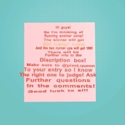 Another comp! Good luck!!
