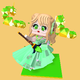 cute green girl