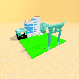 BUILDINGS in a garden