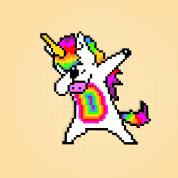 A unicorn dabbing