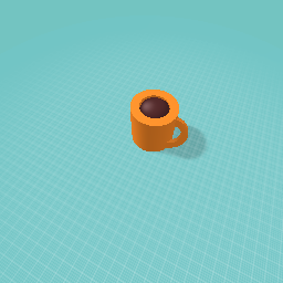 Orange mug with coffee