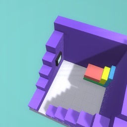 Rene's Stair Case With a Bed and a TV