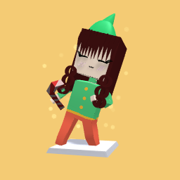 Elf girl in santas workshop