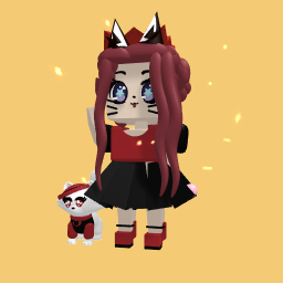 Black and red cat girl
