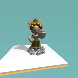 Gold and silver cupcake girl