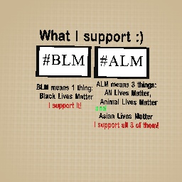 What I support :)