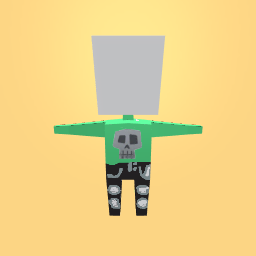 Green skull print turtleneck