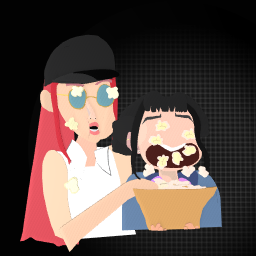 Mira and zoey popcorn!