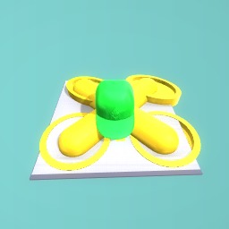 A fidget spinner with a hat