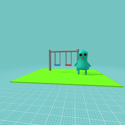 Bod playing at the swings