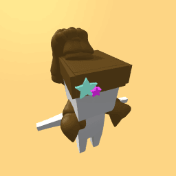 Curly brown hair with ponytail