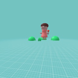 A girl holds a lollipop