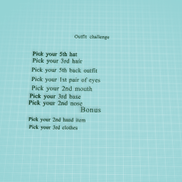 Outfit challenge!