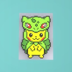 Pikachu with bulbasoar hoodie