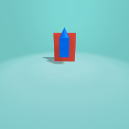 Rocket flying up to space