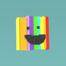 A rainbow face