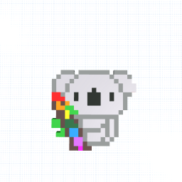 Koala with Rainbow Stick