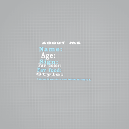 About me sheet