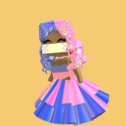 Pink and blue ball girl