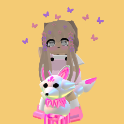 Little Girl Riding a pink fox!!