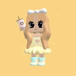 A cute girl with Boba tea