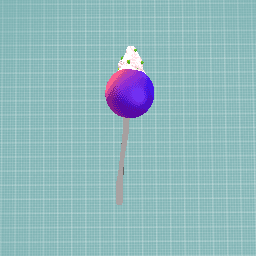 the blueberry, whipped cream, green sugar lollipop