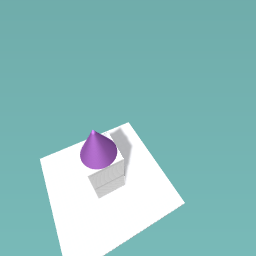 its a robot with a purple lavander cone hat