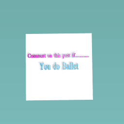 Comment on this post if..........