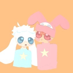 Cinnamoroll and Melody in chibi style.