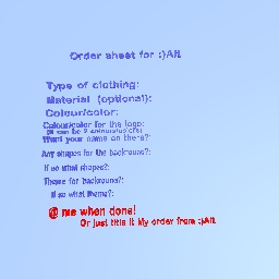 Order sheet for :)Alt