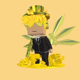 Gold loud out w top hat 