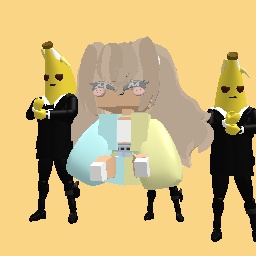 rich girl with more banana guards