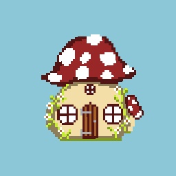 cute mushroom cottage house