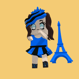 Blue blak girl w/ efeltower