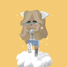 Cute blue cat girl