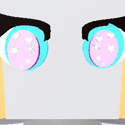teal&pink eyes