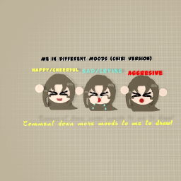 Me In Different Moods (Chibi Version + Not real life)