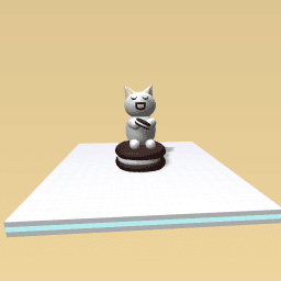 A Cat With An Oreo :D