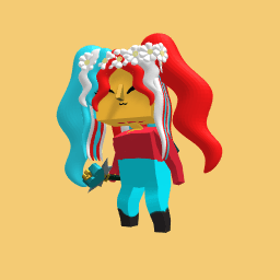 whie blue red outfit