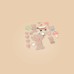 cute bears and fruit