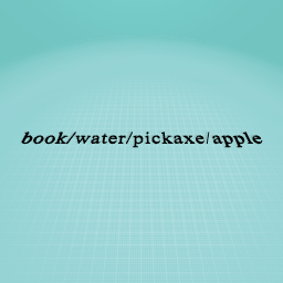 book/water/pickaxe/apple