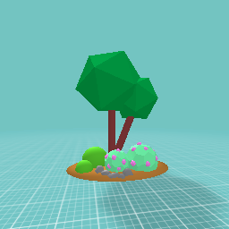 A tree and some plants