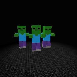 Group of Minecraft zombies