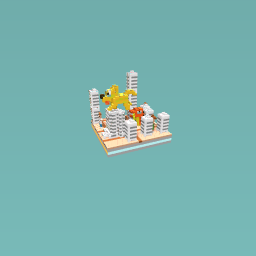 Animals destroying a city