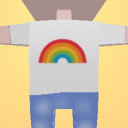 cute rainbow shirt and long jeen pants