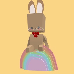 Chocolate bunny sitting on a Rainbow