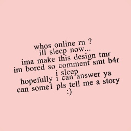 PLEASE A STORY TIME