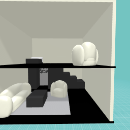 Black, grey, and white room