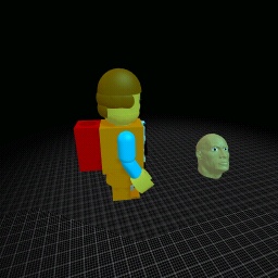 the rock and LEGO man